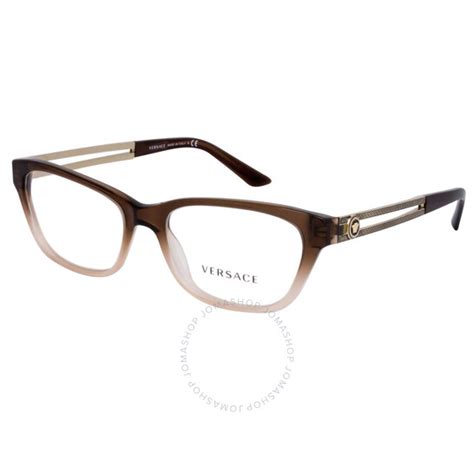 Versace Ladies Brown Square Eyeglass Frames VE3220 5165 52